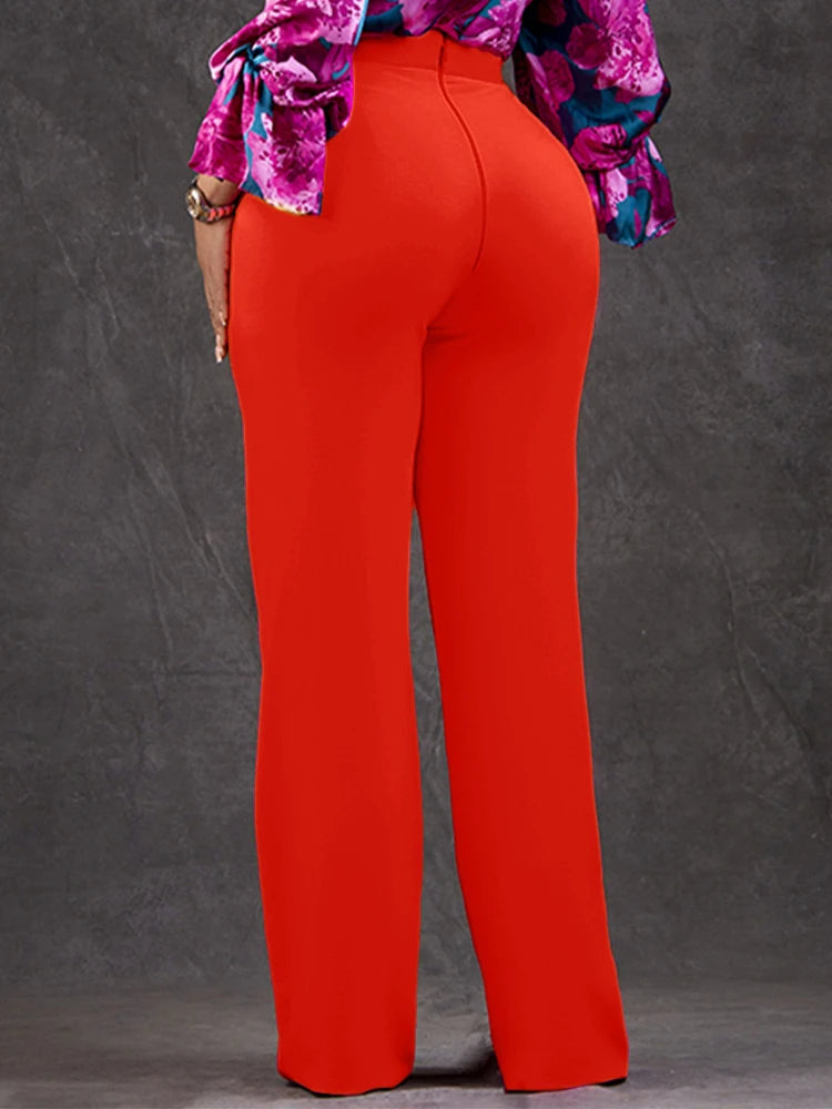 Women Elegant High Waist Pants