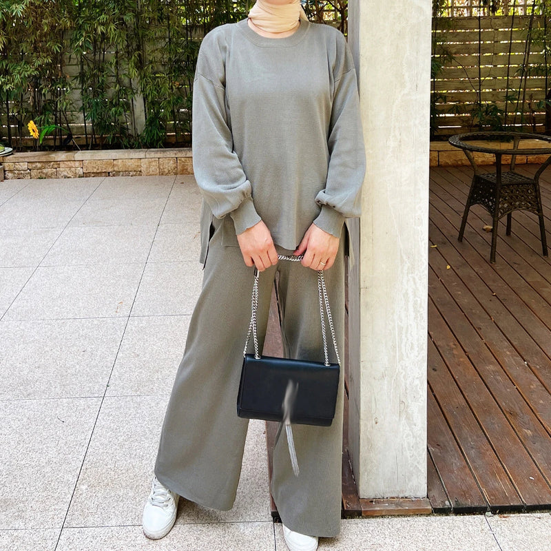 Wide Leg Pants 2 Piece Modest Clothes