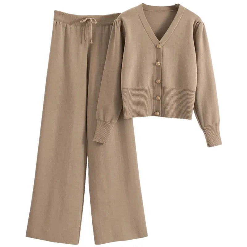 Modest 2 Piece Wide Leg Pants Suit